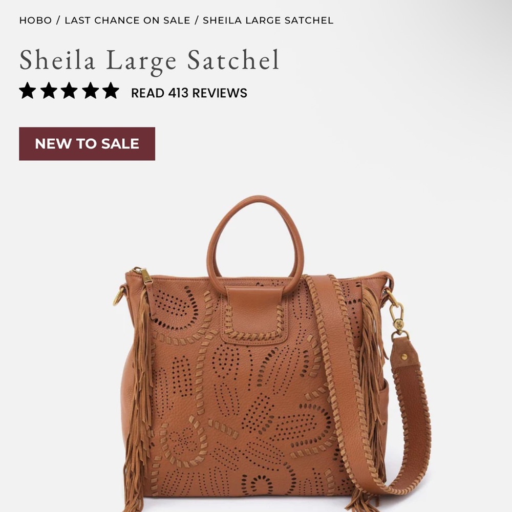 HOBO Sheila Large Satchel in tan/brown leather